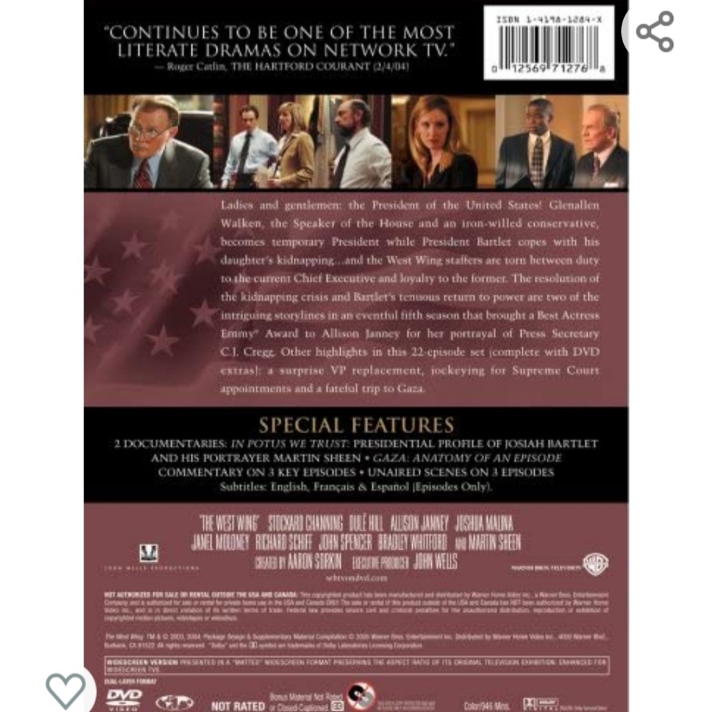 The West Wing.  Complete Fifth Season - Picture 2 of 4